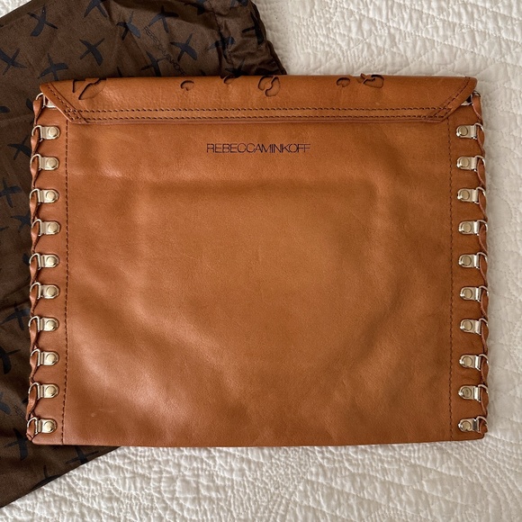 Rebecca Minkoff Cheetah Oversized Leather Envelope Clutch Bag - Picture 3 of 13